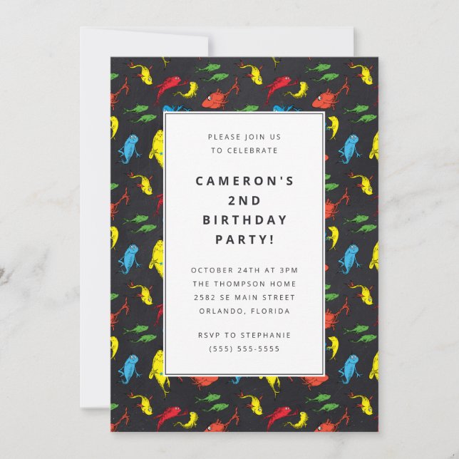 Dr Seuss - en fisk, två fiskar | BARNS FÖDELSEDAG Inbjudningar (Framsida)