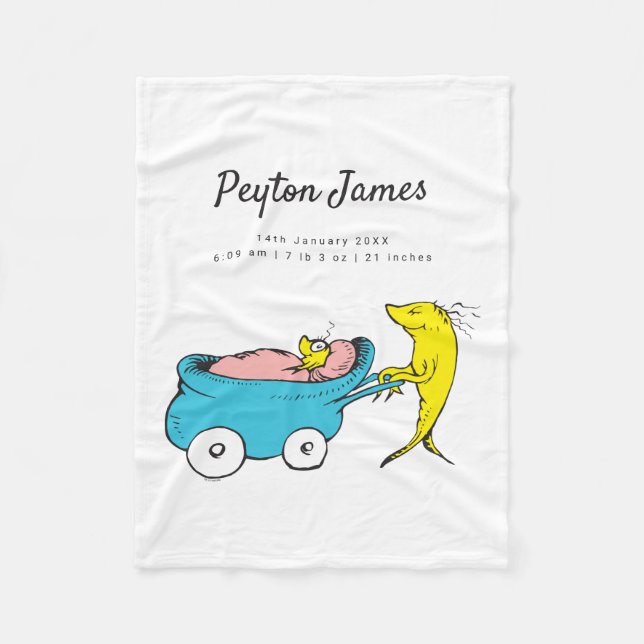 Dr Seuss | En fiskfågelstat Ull Fleecefilt (Framsidan)