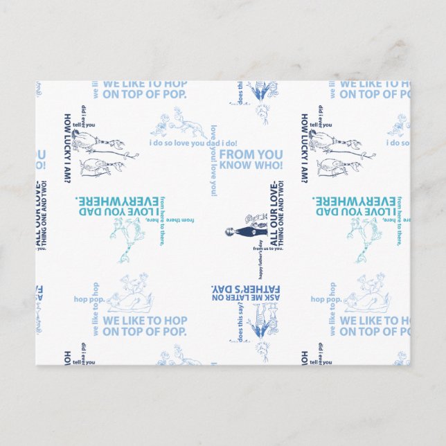 Dr Seuss | Fars dag-citatet Mönster Vykort (Framsida)