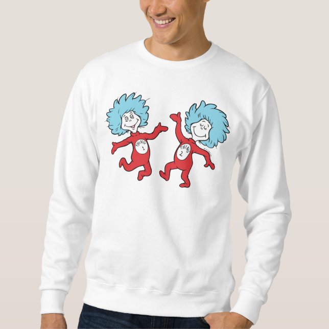 Dr. Seuss Figuren Thing 1 och Thing 2 Lång Ärmad Tröja (Framsida)