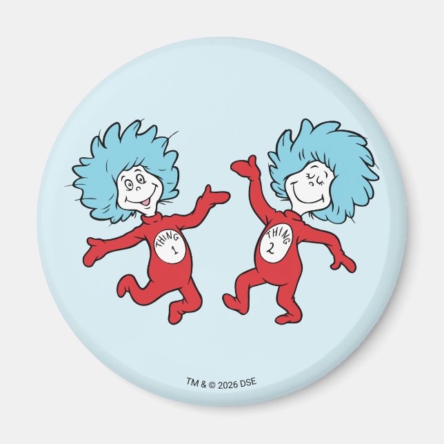 Dr. Seuss Figuren Thing 1 och Thing 2 Magnet (Framsidan)