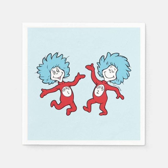 Dr. Seuss Figuren Thing 1 och Thing 2 Pappersservett (Framsidan)