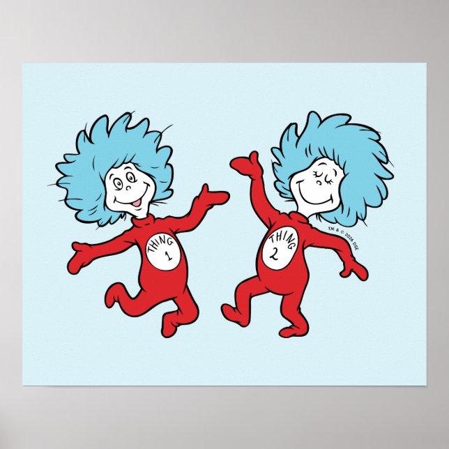 Dr. Seuss Figuren Thing 1 och Thing 2 Poster (Framsidan)