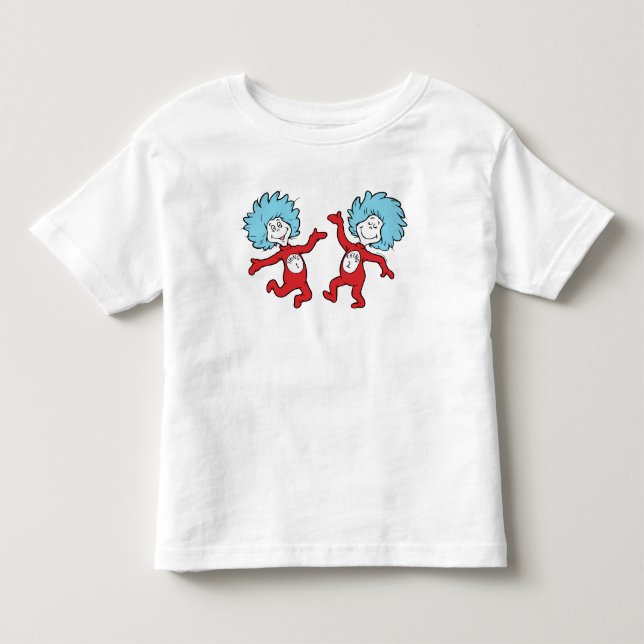 Dr. Seuss Figuren Thing 1 och Thing 2 T Shirt (Framsida)