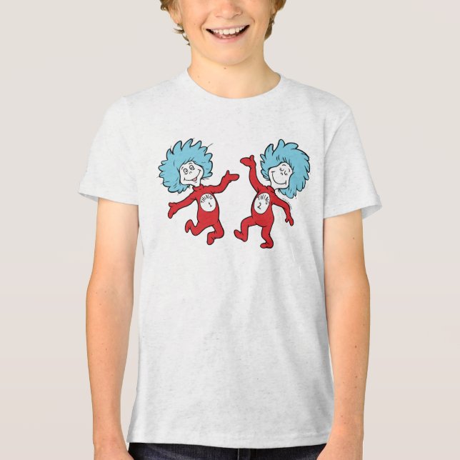 Dr. Seuss Figuren Thing 1 och Thing 2 T Shirt (Framsida)
