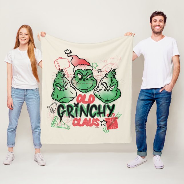 Dr Seuss | Gamla Grinch Claus Fleecefilt (På plats)