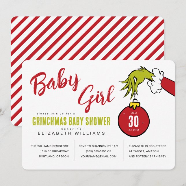 Dr. Seuss | Grinch Babyflicka Barnkalas (Fram/baksida)