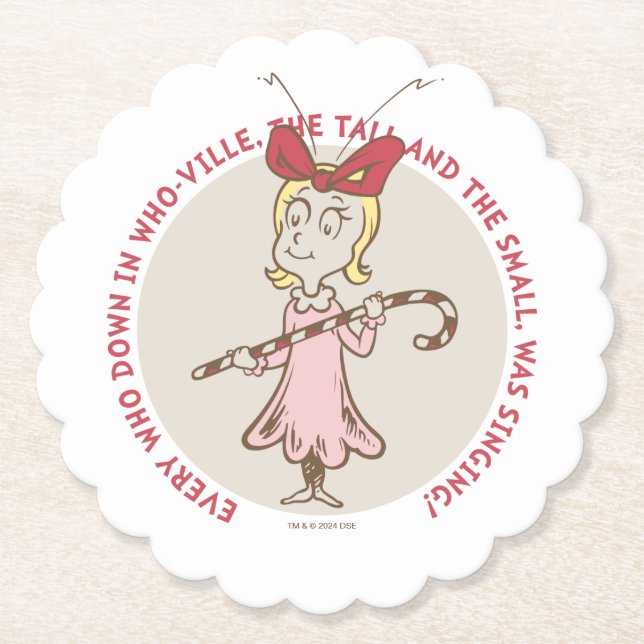 Dr Seuss | Grinch | Cindy-Lou Vem - Cute Quot Underlägg Papper (Framsida)