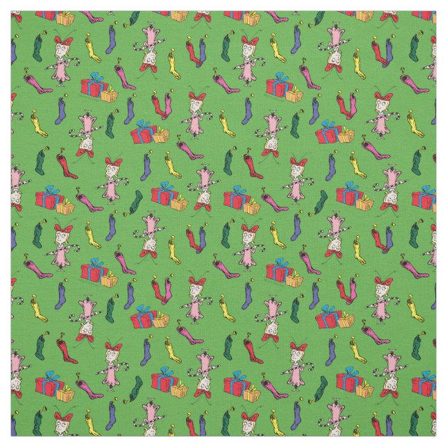 Dr Seuss | Grinch | Cindy-Lou Vem Mönster Tyg (Provkarta)