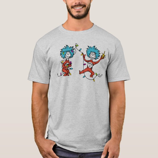 Dr Seuss| Grinch| Danskning av Sak 1 och Sak 2 T Shirt (Framsida)