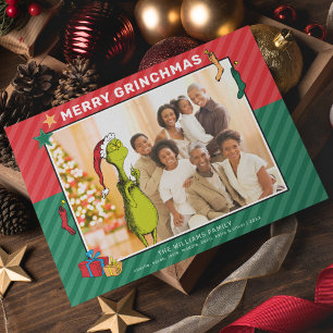 Dr Seuss Grinch Family Photo Helg Vykort