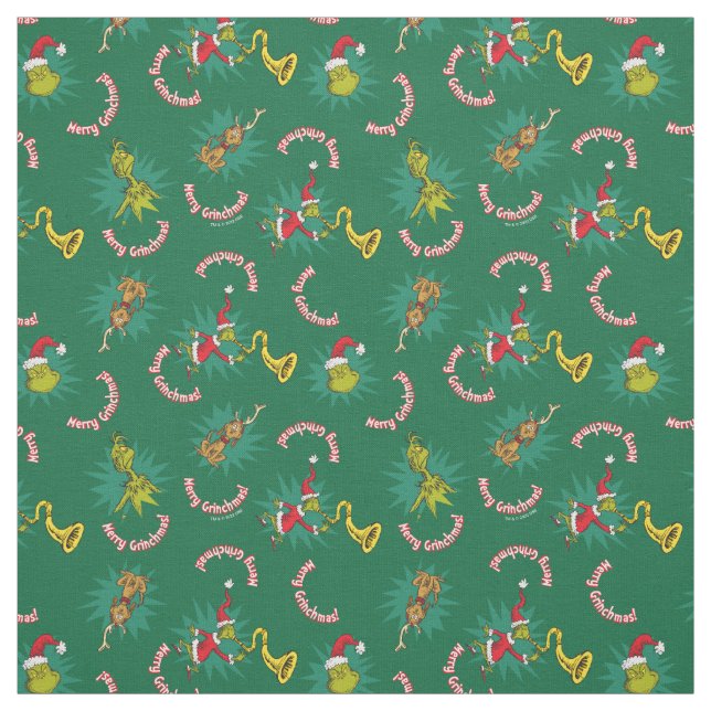 Dr. Seuss | Grinch | God Grinchjul Mönster Tyg (Provkarta)