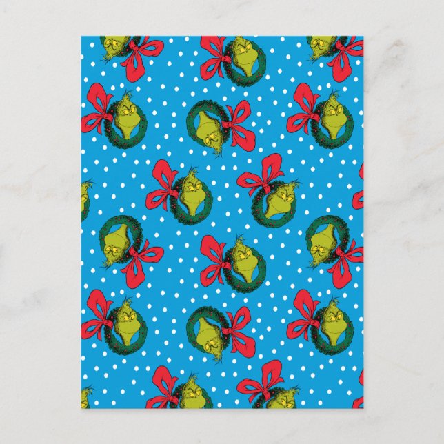 Dr Seuss| Grinch| God jul, Mönster Helg Vykort (Framsida)