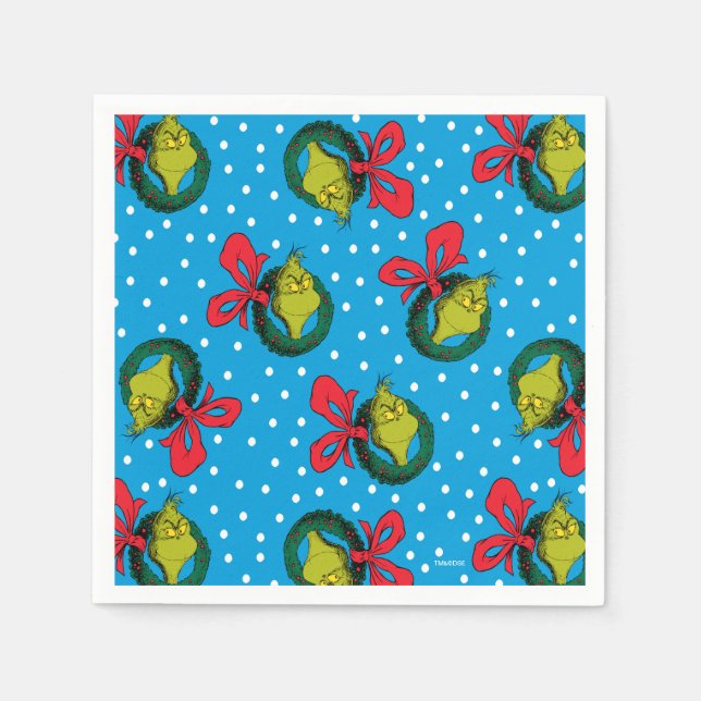 Dr Seuss | Grinch | God jul Mönster Pappersservett (Framsidan)