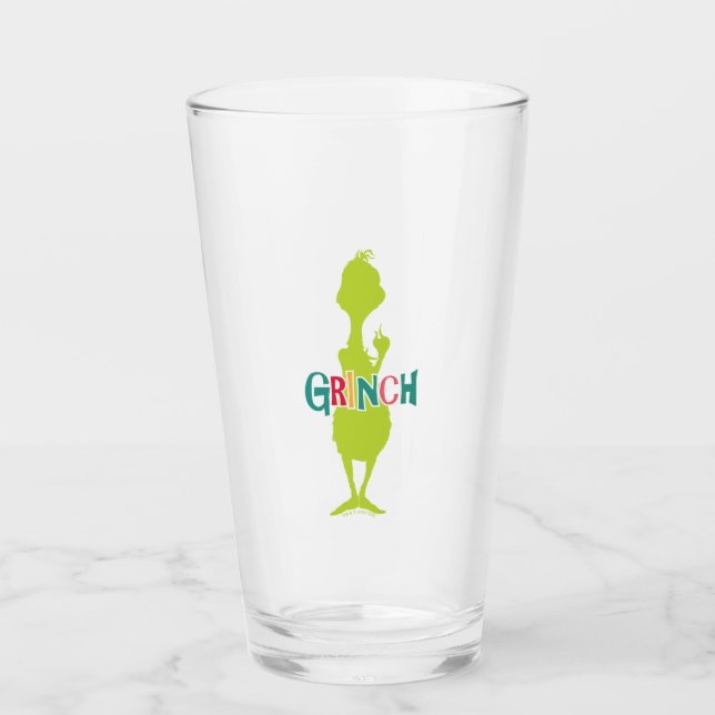 Dr Seuss | Grinch - Grönt Silhouette Glaskopp (Framsida)