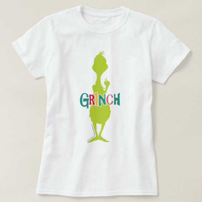 Dr Seuss | Grinch - Grönt Silhouette Tee Shirt (Design framsida)