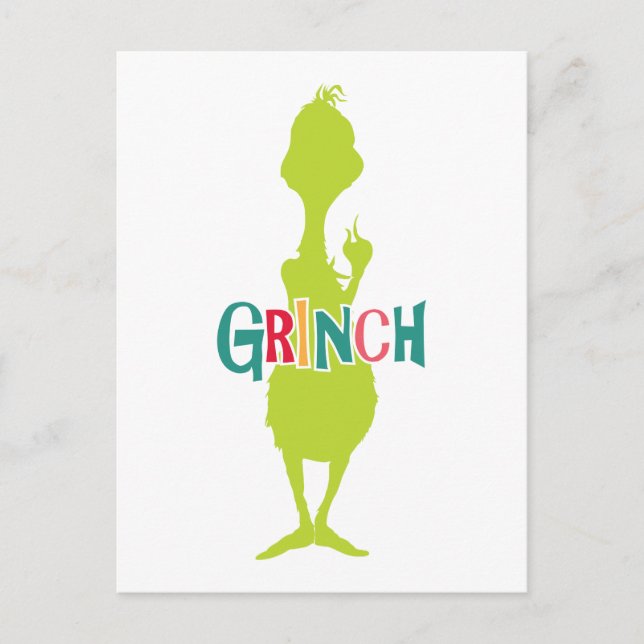 Dr Seuss | Grinch - Grönt Silhouette Vykort (Framsida)