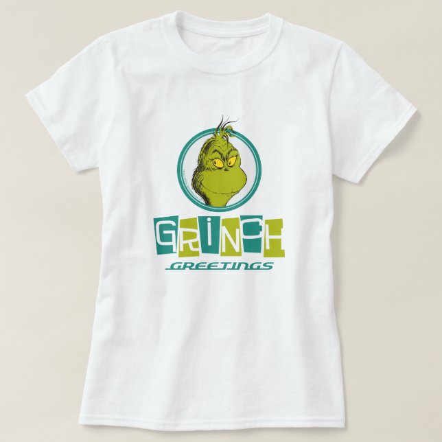 Dr Seuss | Grinch Hälsning T Shirt (Design framsida)