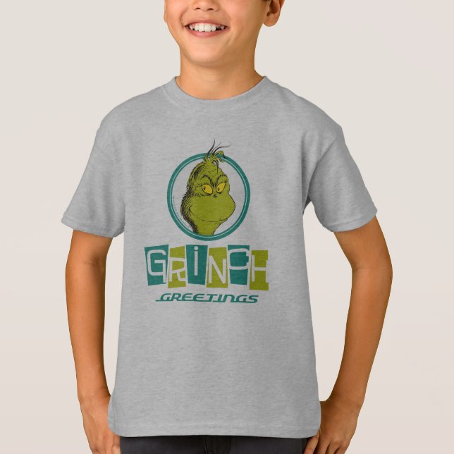 Dr Seuss| Grinch Hälsning Tee Shirt (Framsida)
