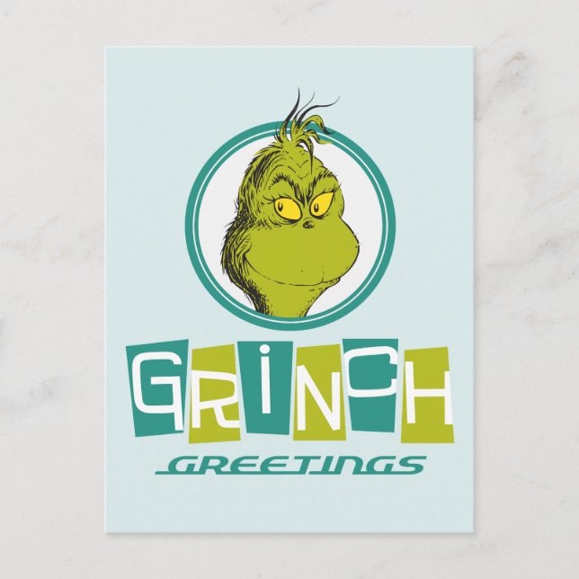Dr Seuss | Grinch Hälsning Vykort (Framsida)