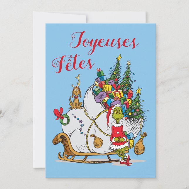 Dr Seuss | Grinch - Joyeuses Fêtes Photo Julkort (Framsida)