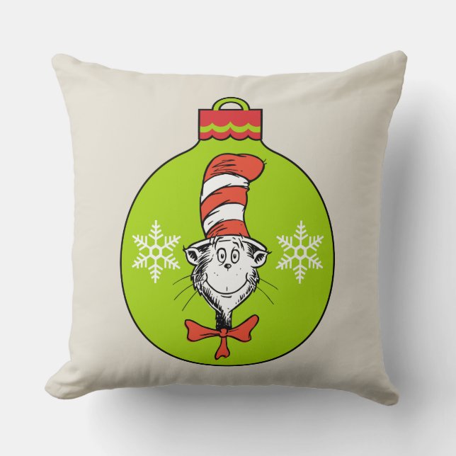 Dr Seuss | Grinch | Katt i Hat Ornament Kudde (Framsida)
