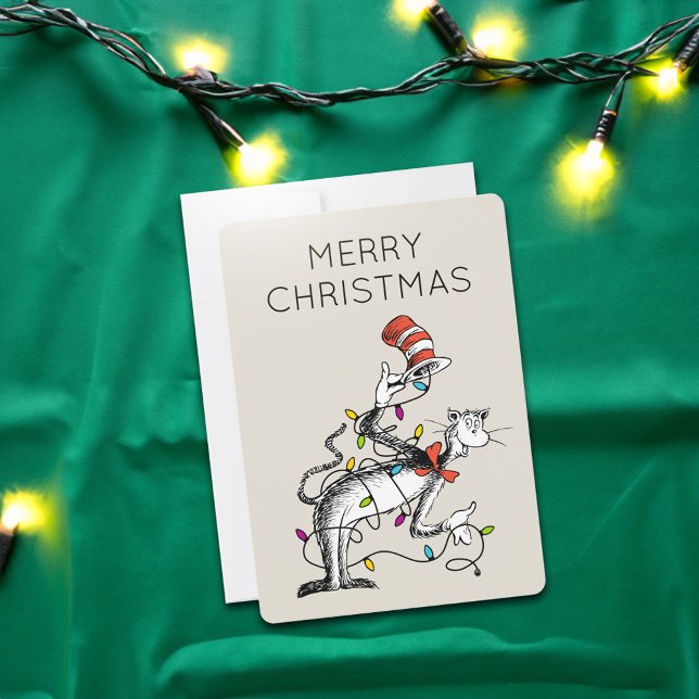 Dr Seuss | Grinch | Katt i hektar Julkort (Card on table)