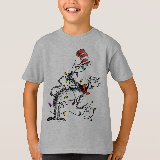 Dr Seuss | Grinch | Katt i hektar T-shirt (Framsida)