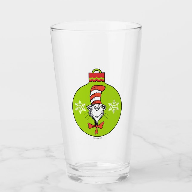 Dr. Seuss | Grinch | Katten i hatten-ornament Glaskopp (Framsida)