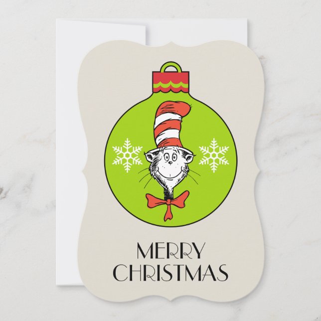 Dr. Seuss | Grinch | Katten i hatten-ornament Julkort (Framsida)