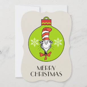 Dr. Seuss Grinch Katten i hatten-ornament Julkort