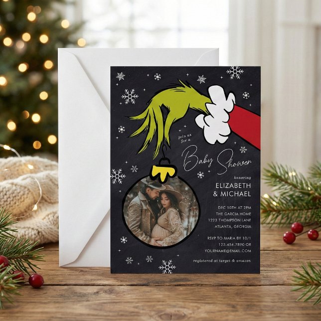 Dr. Seuss | Grinch Kritbords Baby Shower Inbjudningar (Skapare uppladdad)