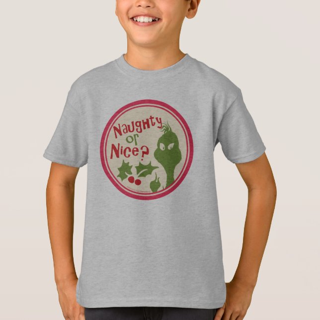 Dr Seuss | Grinch - Naughty eller Nice? Tee (Framsida)