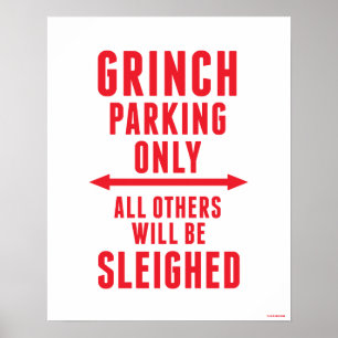 Dr. Seuss Grinch parkering endast Poster
