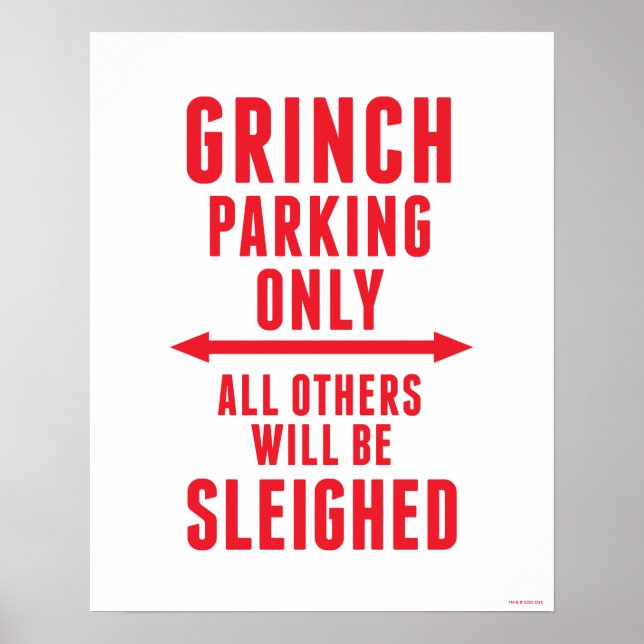 Dr. Seuss | Grinch parkering endast Poster (Framsidan)