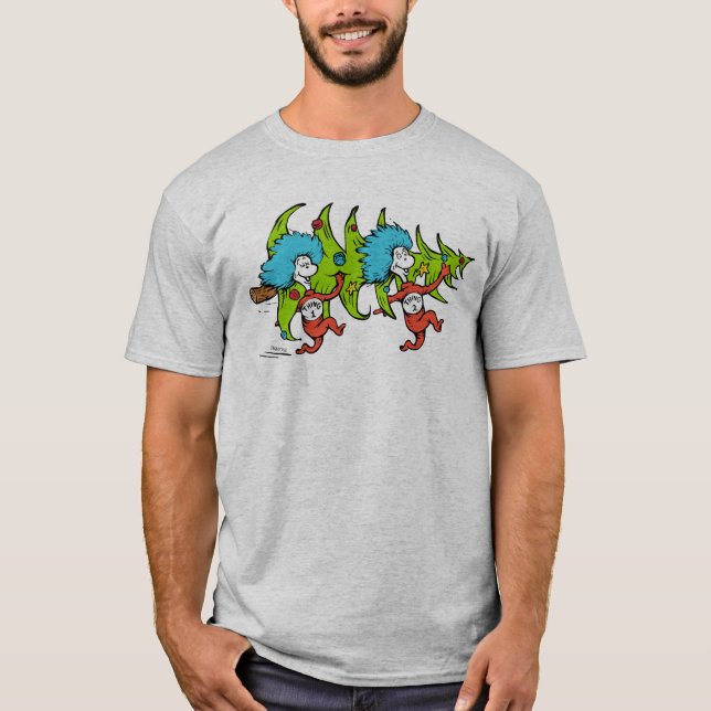 Dr Seuss| Grinch| Sak 1 Sak 2 jul Tee Shirt (Framsida)