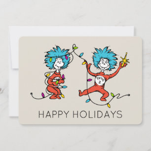 Dr. Seuss Grinch Sak ett Sak två Dansar Julkort