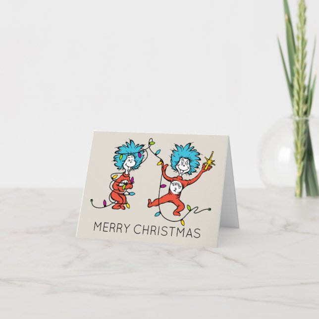 Dr Seuss | Grinch | Sak One Sak Two Dancing Helgkort (Framsida)