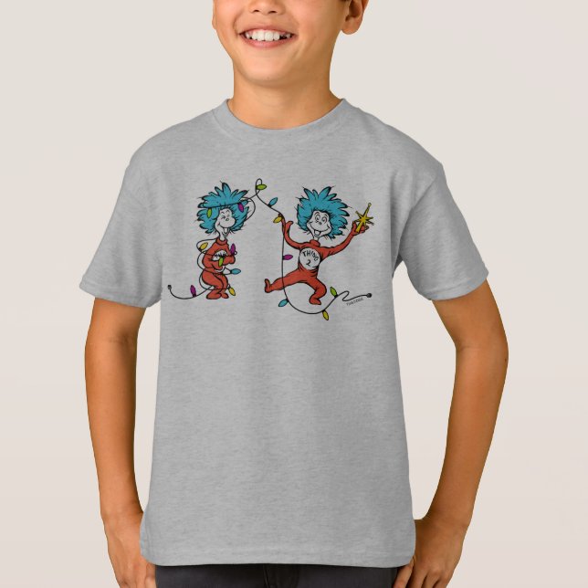 Dr. Seuss | Grinch | Saker En Saker Två Dansar T-shirt (Framsida)