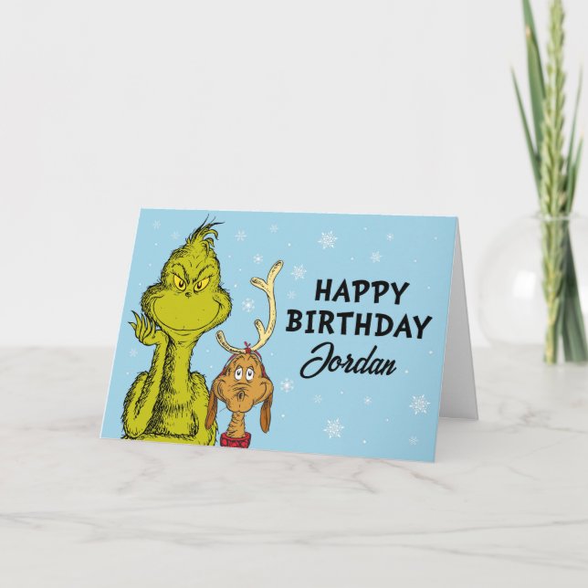 Dr. Seuss | Grinch Vinter Födelsedag Kort (Framsida)