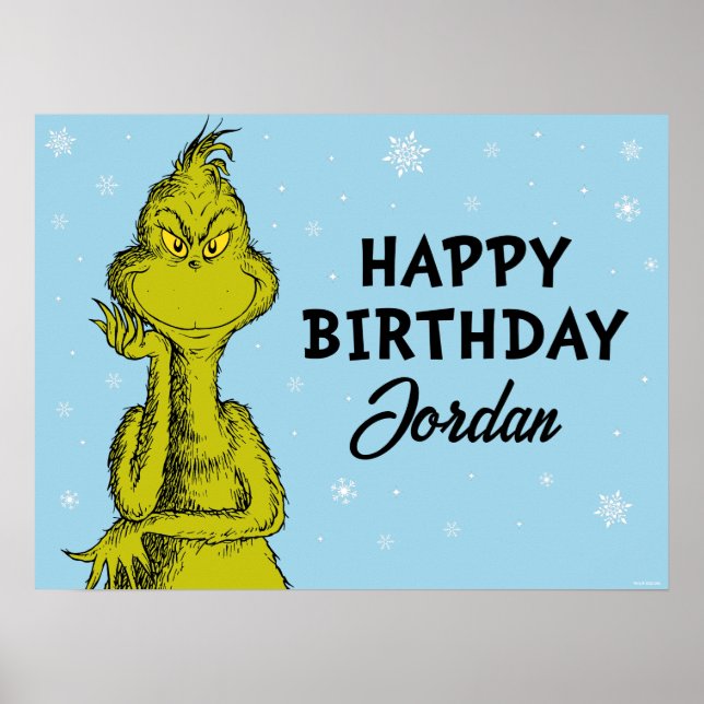 Dr. Seuss | Grinch Vinter Födelsedag Poster (Framsidan)