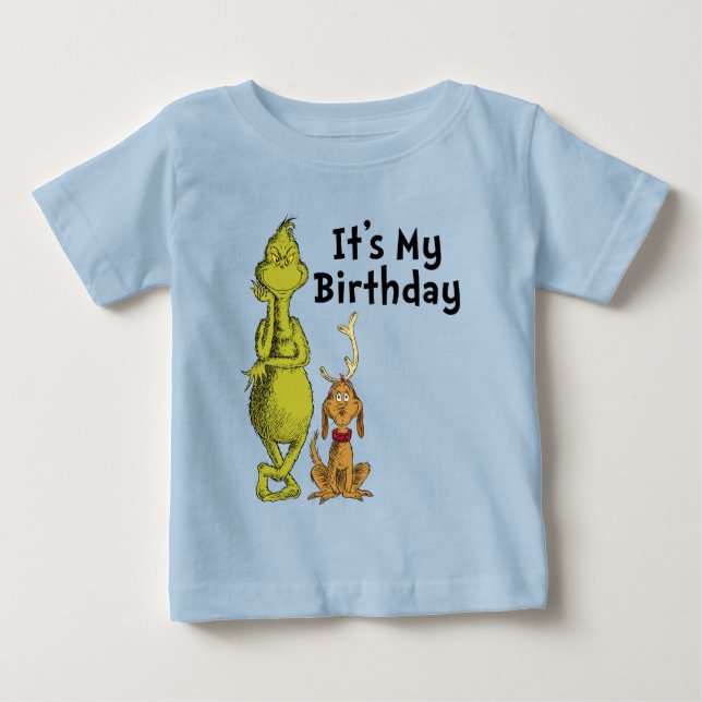 Dr. Seuss | Grinch Vinter Födelsedag T Shirt (Framsida)