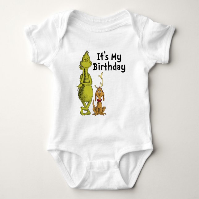 Dr. Seuss | Grinch Vinter Födelsedag T Shirt (Framsida)