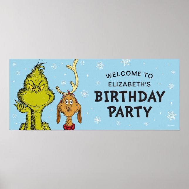 Dr. Seuss | Grinch Vinter Födelsedags Välkomst Poster (Framsidan)
