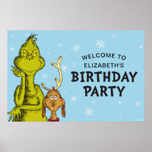Dr. Seuss   Grinch Vinter Födelsedags Välkomst Poster