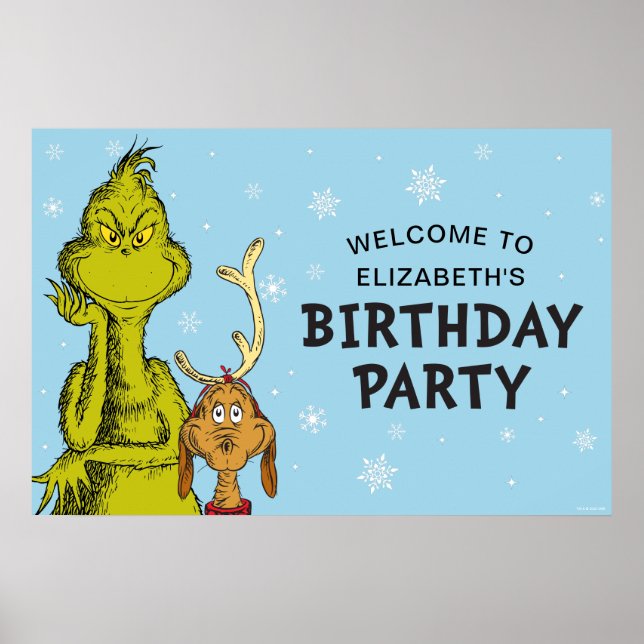 Dr. Seuss | Grinch Vinter Födelsedags Välkomst Poster (Framsidan)
