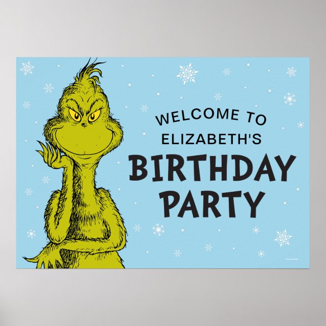 Dr. Seuss | Grinch Vinterfödelsedags välkomsthälsn Poster (Framsidan)