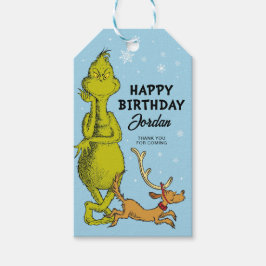Dr Seuss | Grinch Winter Birthday Favor Presentetikett