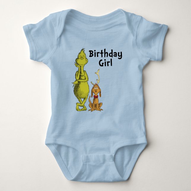 Dr Seuss | Grinch Winter Birthday Girl T Shirt (Framsida)