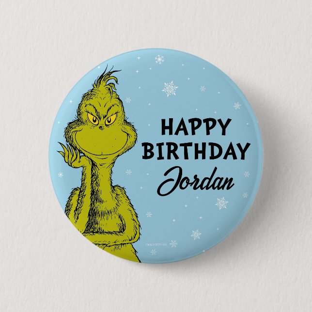 Dr Seuss | Grinch Winter Birthday Knapp (Framsida)